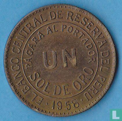 Peru 1 Sol De Oro 1958 Type 2 KM 222 1958 Peru LastDodo