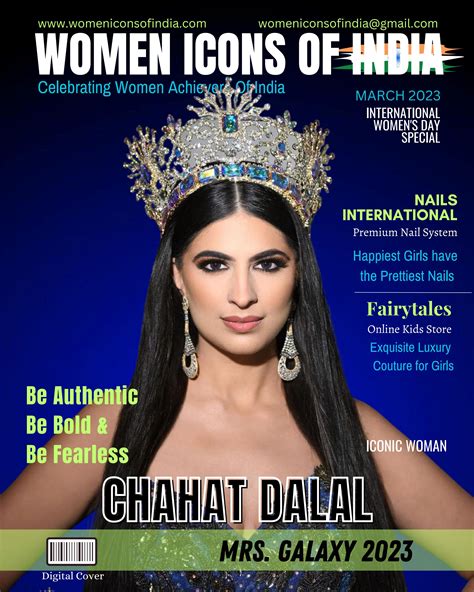 Women Icons Of India March Issue Ii Featuring Capt Chahat Dalal