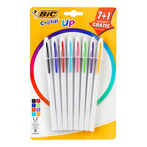 Bolígrafos Bic Cristal Up Punto Grueso 8 Piezas DelSol