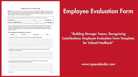 Free Printable Employee Evaluation Form Templates [pdf Excel Word]