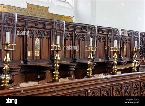 Magdalene College Chapel seats.Cambridge Stock Photo - Alamy