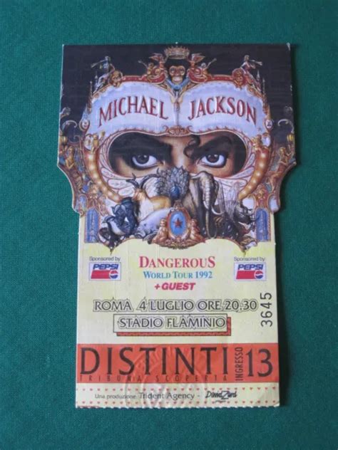 Michael Jackson Biglietto Ticket Dangerous World Tour 1992 Roma Stadio