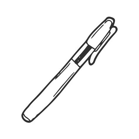 Premium Vector Ballpoint Pen Doodle Vector Illustration Isolated On A