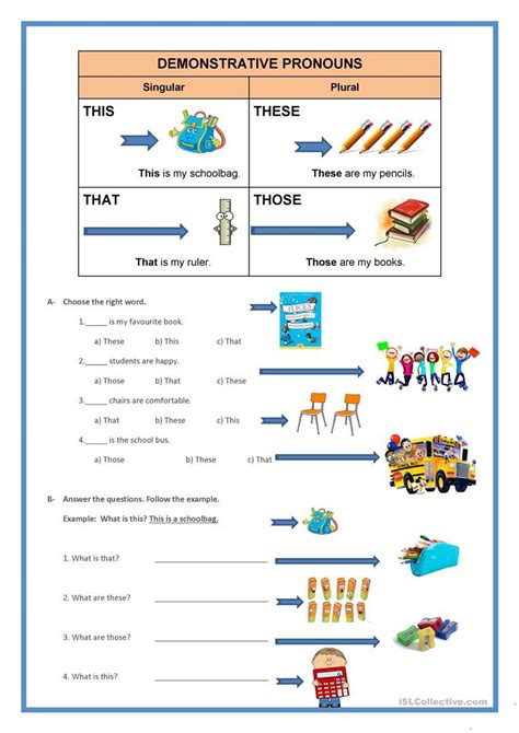 Worksheets For Demonstrative Pronouns