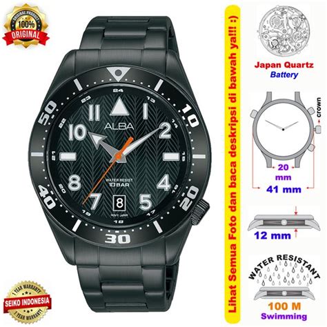 Jual Alba Quartz As K X Analog Full Black Jam Tangan Pria As K Di