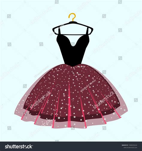 Vector Ball Gown On Hanger Party Stock Vector Royalty Free 1308329224