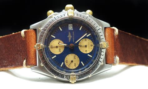 Original Breitling Chronomat with blue dial and vintage strap | Vintage ...