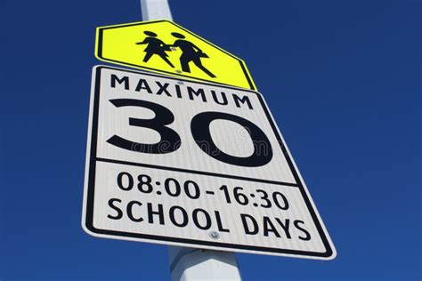 Speed Limit Sign in School Zone Stock Image - Image of rule, legal ...