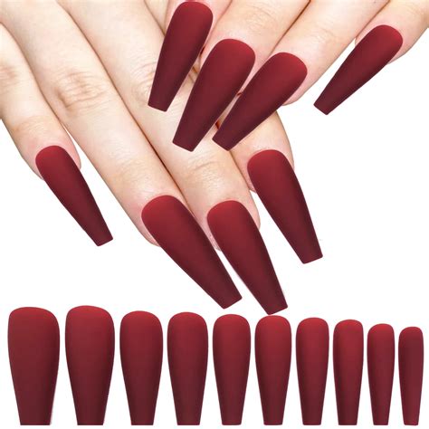 Maroon Matte Nails