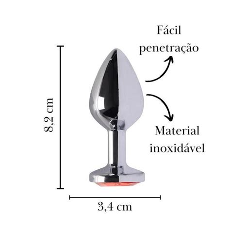 Plug Anal de Aço Tamanho Médio Iniciante Sex Shop Plug Sexual Parceiro Anant
