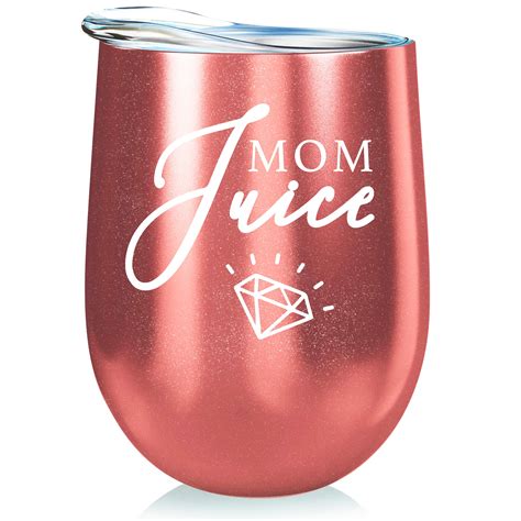 Mom Stainless Steel Wine Tumbler 12oz With Steel Straw Bpa Free Lid