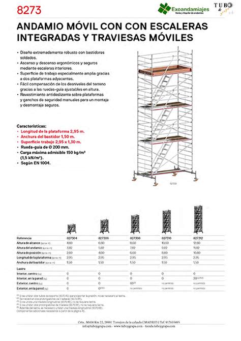 Andamios móviles con traviesas móviles