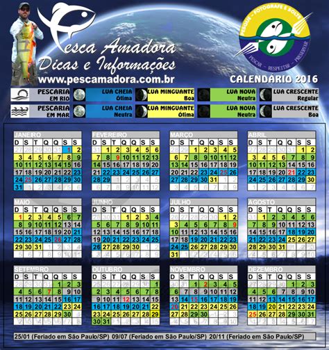 Nó de Pesca Calendário Lunar para Pescaria 2020