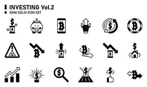 Investing Semi Solid Icon Set 15021006 Vector Art At Vecteezy