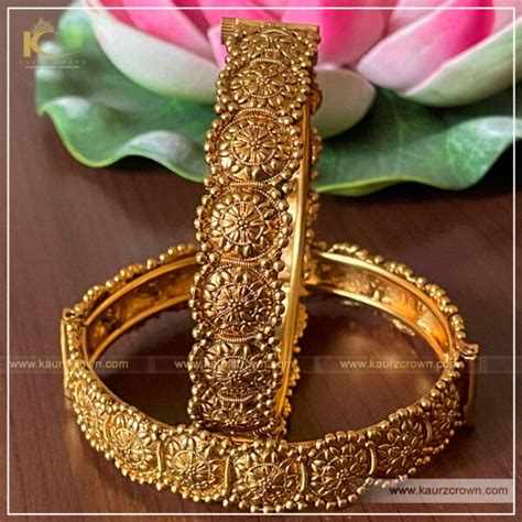 Zara Traditional Gold Plated Bangles KaurzCrown