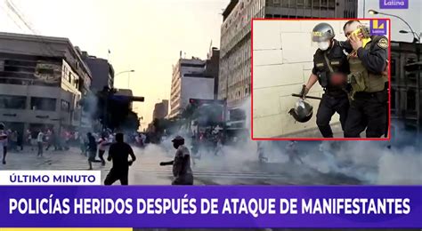 Polic As Heridos Manifestantes Violentos Atacan Con Piedras Y Palos A