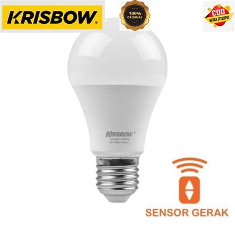 Krisbow Bohlam Led Sensor Gerak W W Cool Daylight Watt