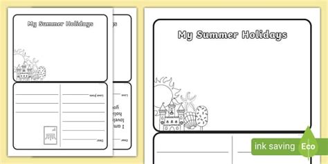 My Summer Holidays Postcard Activity Teacher Made Twinkl