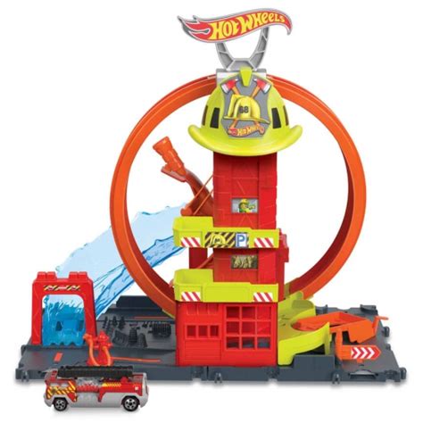 Купить игровой набор Hot Wheels HKX Трюки на пожарной станции Сити в интернет магазине ОНЛАЙН