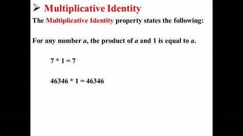 Multiplicative Identity Youtube