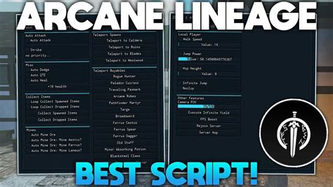 ROBLOX Arcane Lineage Script Hack GUI Auto Farm Quests Auto Block