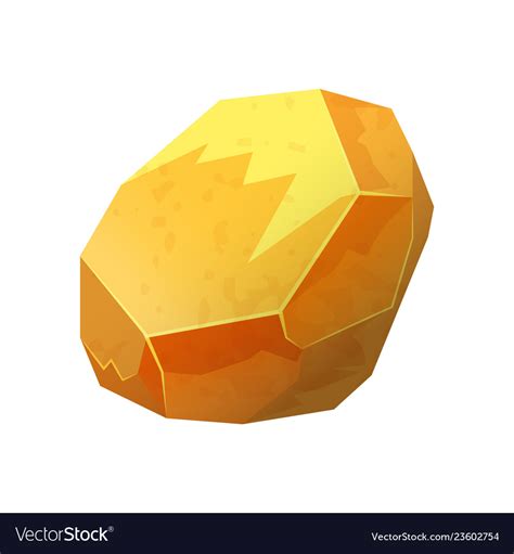 Gold nugget stone jewel raw materials Royalty Free Vector