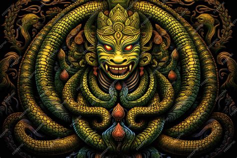 Premium Ai Image Serpentine Naga Possessing Both Human And Snakelike