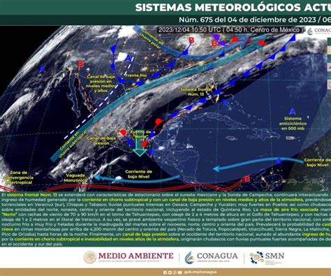 Frente frío 13 provocará lluvias torrenciales en tres estados