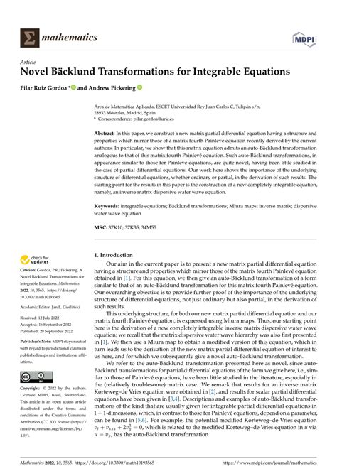 PDF Novel Bäcklund Transformations for Integrable Equations