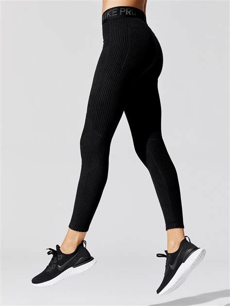 Nike Pro Hyperwarm Velour Tights Leggings In Black By Nike From