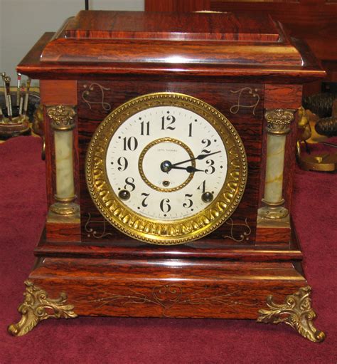 Seth Thomas Small Mahogany Adamantine Mantel Clock – ClockInfo.com