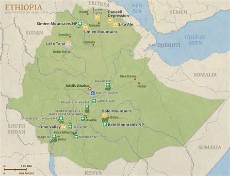 Ethiopia Map – Detailed Map of Ethiopia National Parks