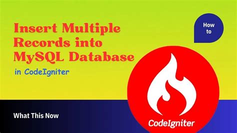 Insert Multiple Records Into MySQL Database In CodeIgniter