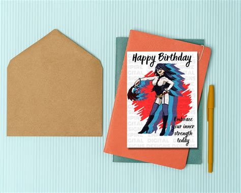 Anime Birthday Greeting Card Printable Anime Birthday Card Etsy