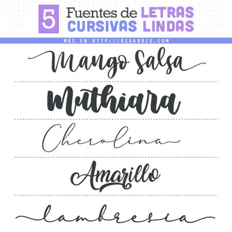 5 Fuentes De Letras Cursivas Lindas Gratis Regardis