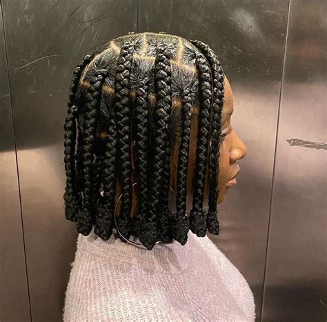 Super Chic Large Knotless Braids For Hairstylecamp Short