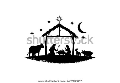 Illustration Christmas Nativity Scene Three Wise Stock Vector Royalty Free 2402433867