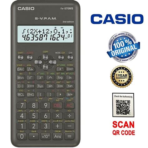 Casio Scientific Calculator FX 570MS 2nd Edition Original With 1 Year