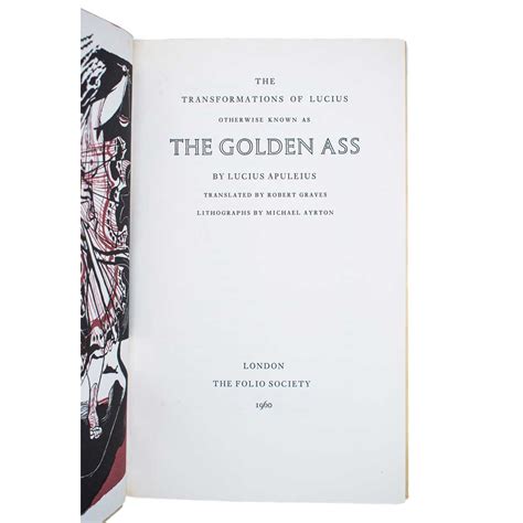 The Transformations Of Lucius Otherwise Known As The Golden Ass