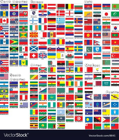 World flags Royalty Free Vector Image - VectorStock