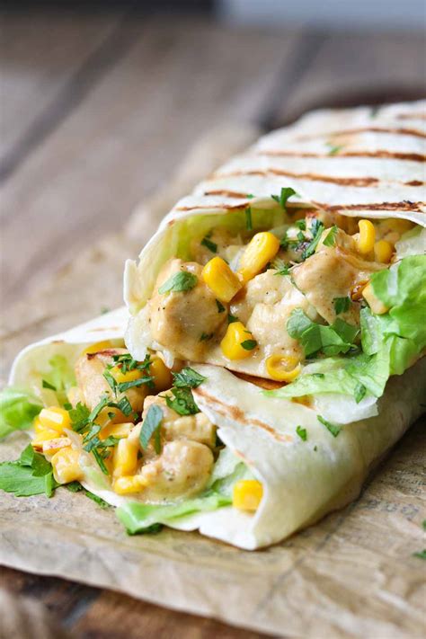 Einfache Wraps mit Hähnchen und Käse