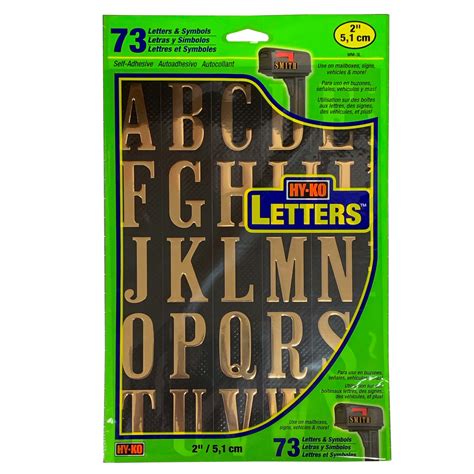 Hy Ko 2 Inch Black And Gold Self Adhesive Vinyl Letters Kit 73 Pieces