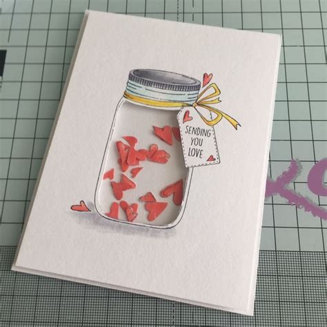 How To Make A Shaker Card Jar Of Hearts