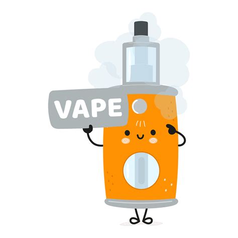 Cute Funny Vape Poster Character Vector Hand Drawn Cartoon Kawaii