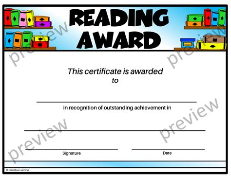 Editable Reading Certificate End Of Year Certificates Pdf Reading