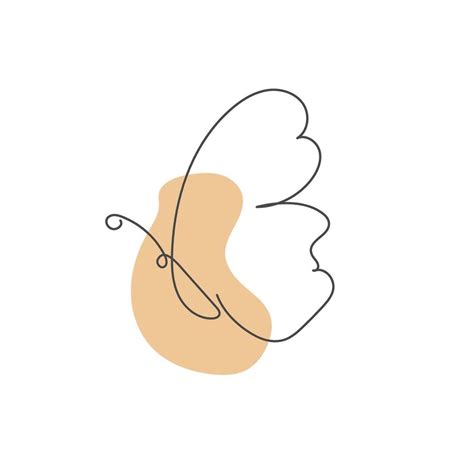 butterfly drawing , continuous single one line art style isolated on white background ...