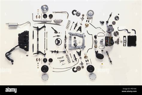 Above View Of Mechanical Components Of A Small Car Stock Photo Alamy