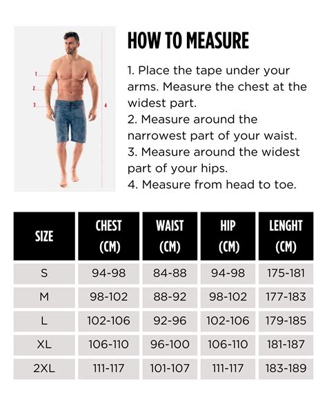 Men Wetsuits Size Chart Jobe Sports Australia