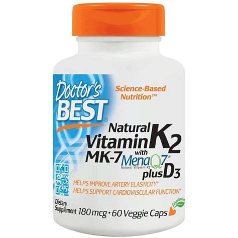 Doctor S Best Natural Vitamin K2 Mk7 With Menaq7 Plus D3 180mcg 60vcaps On Onbuy