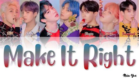 Bts 방탄소년단 Make It Right Color Coded Lyrics Hanromeng Youtube